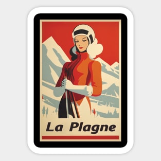 La Plagne, France, Ski poster Sticker